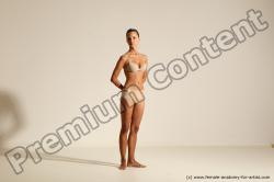 Underwear Gymnastic poses Woman White Moving poses Slim long blond Dynamic poses Academic